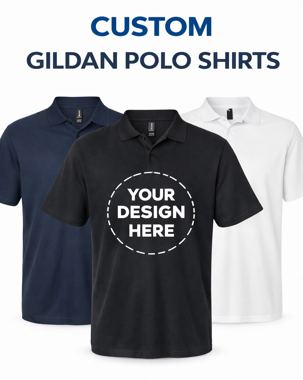 custom gildan polo multi colors